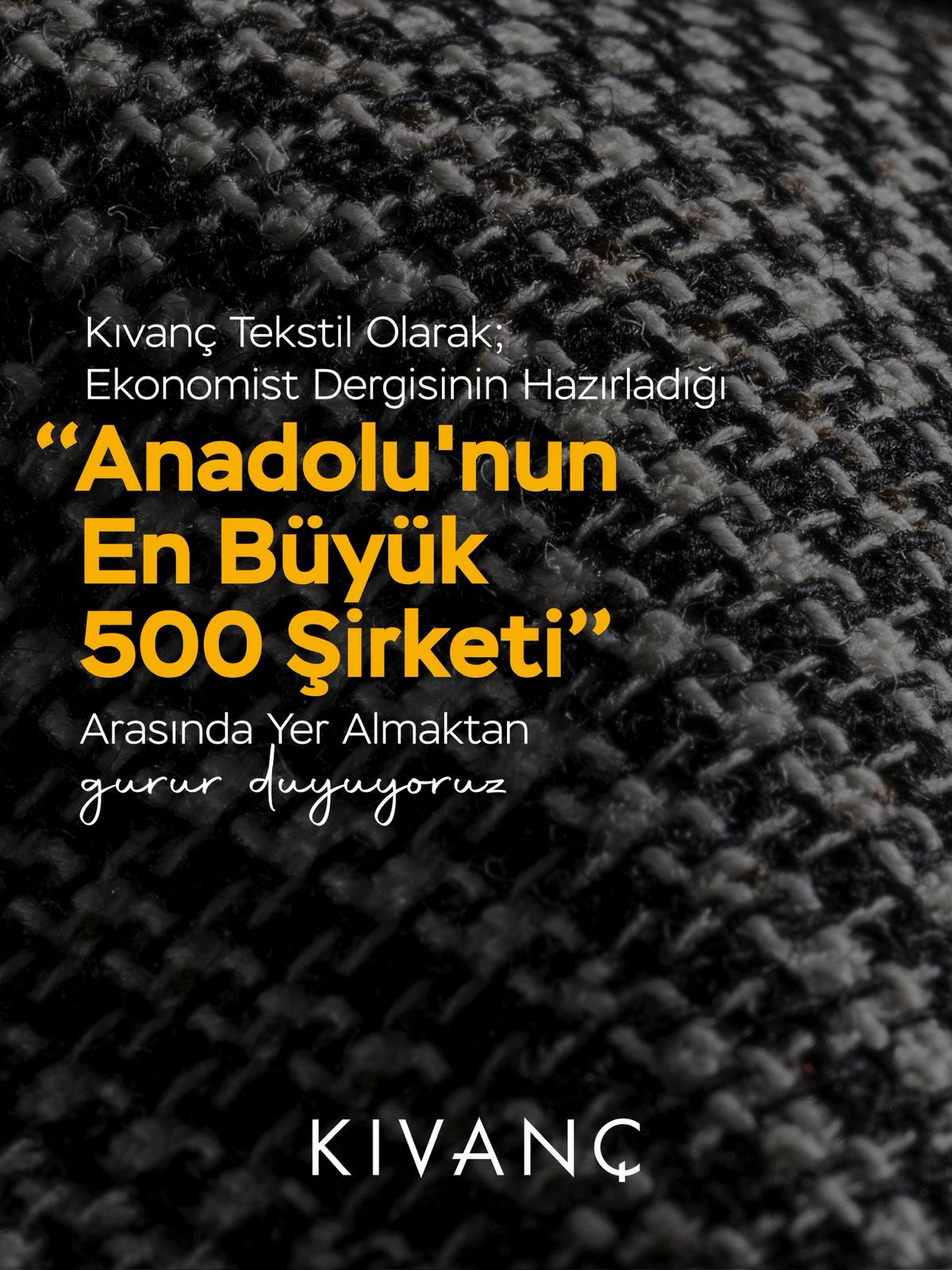 Ekonomist’in “Anadolu’nun En Büyük 500 Şirketi” Listesinde Yer Alıyoruz